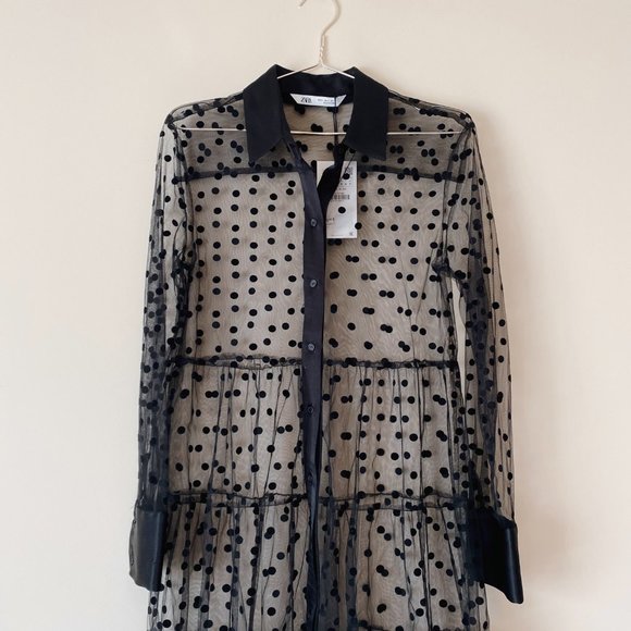 SOLD on somewear.ca | NWT Zara Polka Dot Duster (S) - Picture 3 of 7